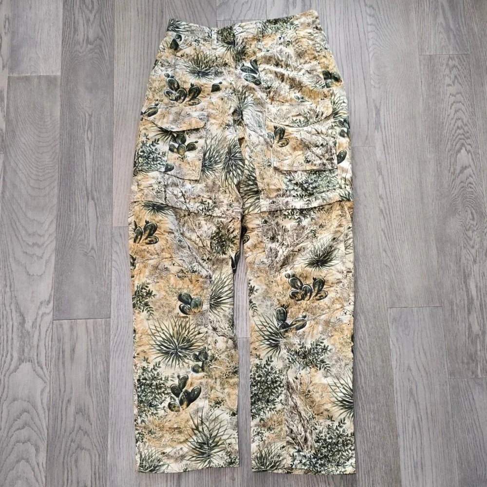 GameGuard Desert Camo Convertible Zip Off Cargo Pants Mens Small Cactus Print